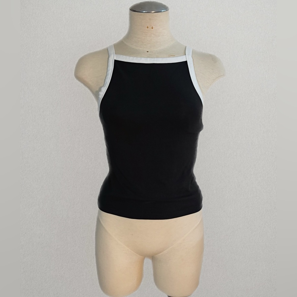 Black and White Ringer Tank Top